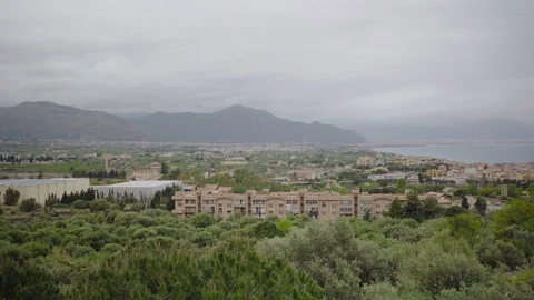 Long shot of Palermo on a cloudy day Stock Footage 88625760