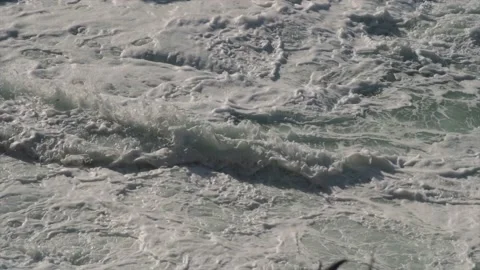 Long shot of rough sea waves splashing together Stock Footage 168774417