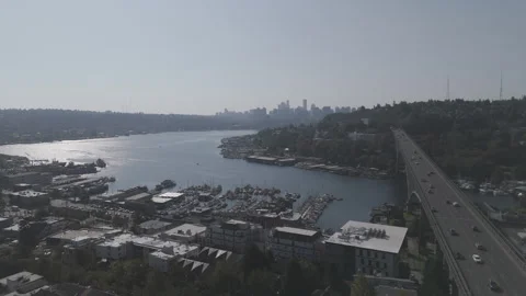 Long shot Seattle skyline Stock Footage 317753377