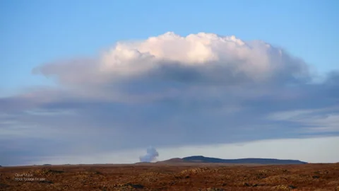 Long shot timelapse of volcano eruption in Geldingardalir Iceland Stock Footage 157045007