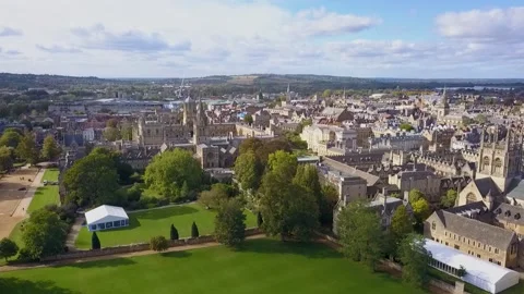Long Shot view of a Cathedral School, Drone Footage, HD, 25F Stock Footage 170825789