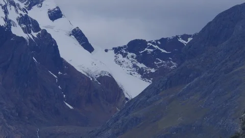 Long shot View white mountain range, Callejon de Huaylas, Perù Huaraz Stock Footage 106489772