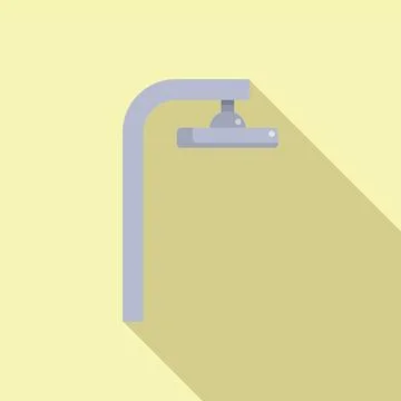 Long shower head icon flat vector. Cold room wet Stock Illustration