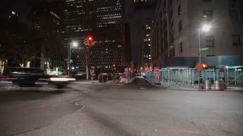 Long Shutter speed, construction on North Street in NYC and Traffic Stock Footage 147964787
