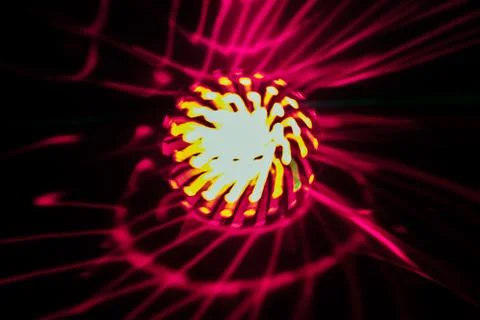 Long shutter speed of electric lantern with red golden light. Stock Photos