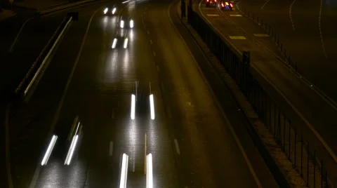 Long Shutter Traffic Car Light Streaks Stock Footage 41737394