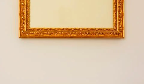 Long side of a golden frame Stock Photos