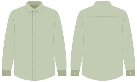 Long Sleeve Button Down Men's Dress Shirt Vector Apparel Template Stock Illustration