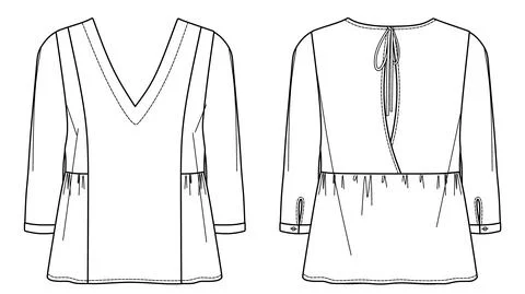 Long sleeved blouse Stock Illustration