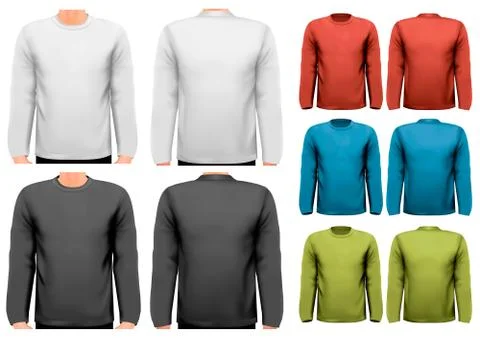 Long sleeved shirts with sample text space. vector. Stock Illustration