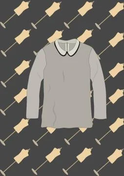 Long Sleeves Blouse Stock Illustration
