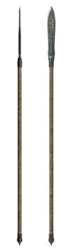 Long spear, weapon, on an isolated white background. 3d illustration Stock Illustration