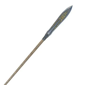 Long spear, weapon, on an isolated white background. 3d illustration Stock Illustration