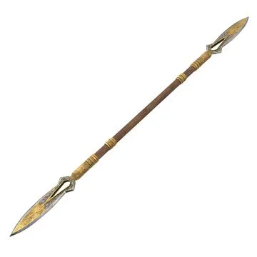 Long spear, weapon, on an isolated white background. 3d illustration Stock Illustration