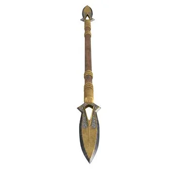 Long spear, weapon, on an isolated white background. 3d illustration Stock Illustration