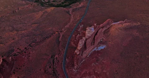 Long speed road going through a wild dessert landscape. Stock Footage 212127643