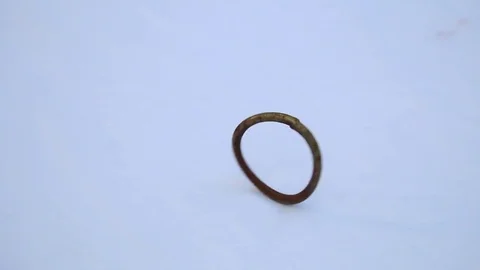 Long Spinning Rusty Ring Stock Footage 73784563