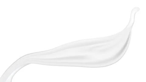 Long Splash Of Milk on White Background Stockillustratie