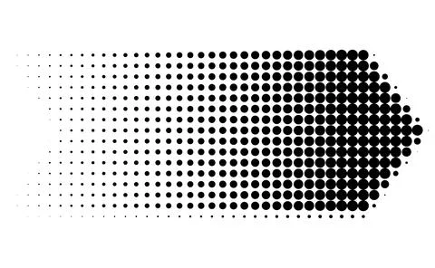 Long square halftone arrow vector, Horizontal block pixel pointer icon, Struc Иллюстрация