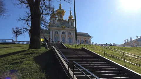 Long staircase at the palace Stock Footage 94405177
