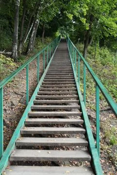 Long staircase up Stock Photos