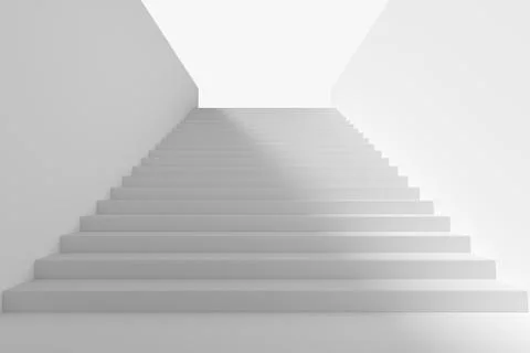 Long staircase in underground passage upward with big shadow Stock Illustration