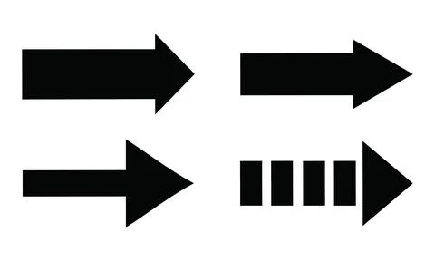 Long Straight and Dashed Sequence Arrow Pack Stock Illustration