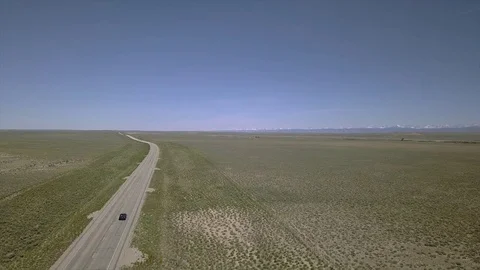Long Stretch of Road Stock Footage 83322098