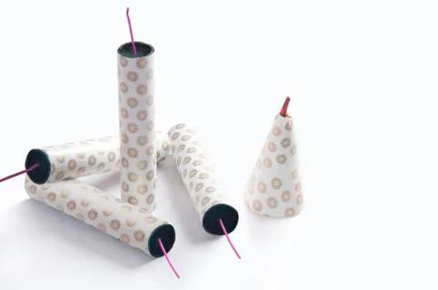 Long strip of firecrackers Stock Photos