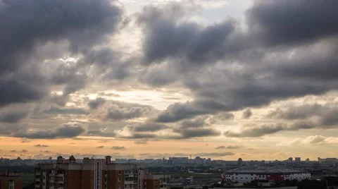 Long sunset over the city timelapse - view 1 Stock Footage 51010384
