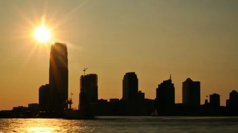 Long Sunset of Skyline - HD Time lapse Видео 308138