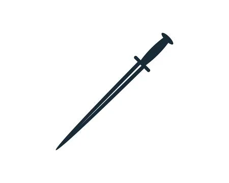 Long Sword Icon Vector Logo Template Illustration Design Stock Illustration