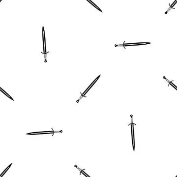 Long sword pattern seamless black Stock Illustration