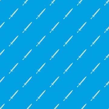 Long sword pattern seamless blue Stock Illustration