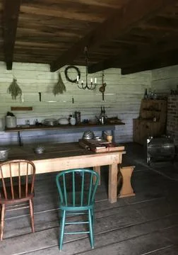 Long Table with Settings Foto stock