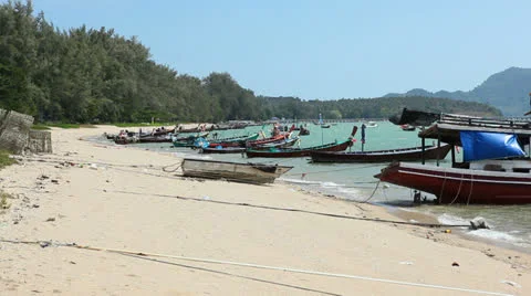 Long-tail boat Stock Footage 24464276