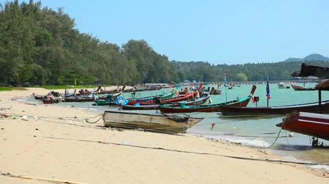 Long-tail boat Stock Footage 24464654