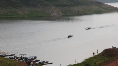 Long-tail boat Stock Footage 54686273