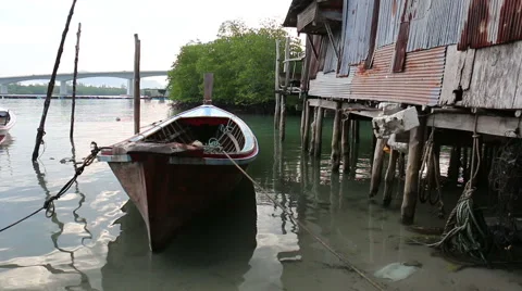 Long tail boat . Stock Footage 64143052