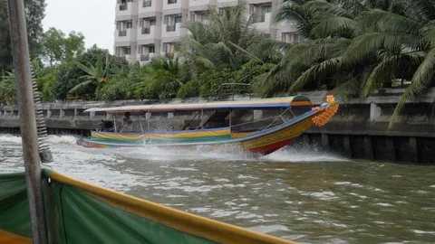 Long Tail Boat Passing By Stock Footage 120546120