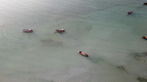 Long tail boat rests at Koh Muk Beach.Trang, Thailand. Stock Footage 271259809