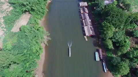 Long tail boat in river Stock Footage 85026323