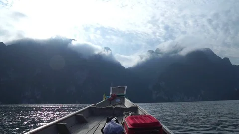 Long tail boat at the river Stock Footage 108472452