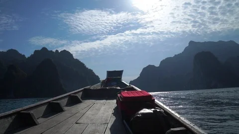 Long tail boat at the river Stock Footage 108472532