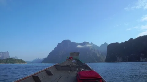 Long tail boat at the river Stock Footage 108472641