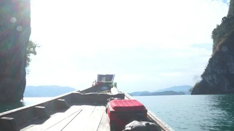 Long tail boat at the river Stock Footage 108472695