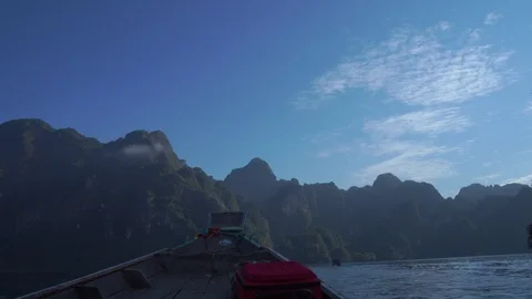Long tail boat at the river Stock Footage 108472780
