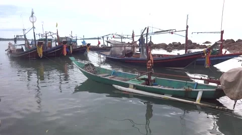 Long tail boats Stock Footage 48480483
