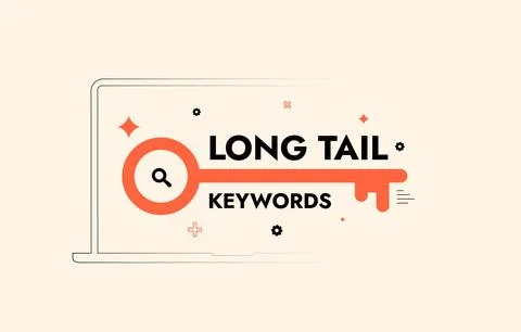 Long tail keywords boost seo traffic for niche website search queries. Long tail Stock Illustration