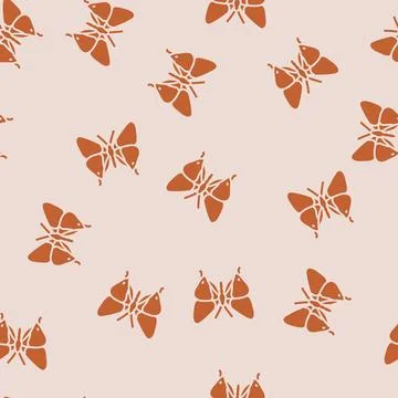 Long tailed blue spring glyph seamless pattern Stock Illustration